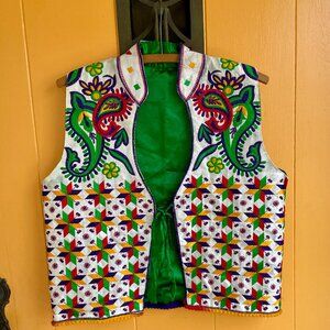 Unique Handmade Fancy Paisley Embroidered Vest